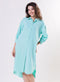 Puffed Sleeve Shirt Top -Green